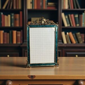 Vintage Baroque style Delicate Brass Table Top Easel Back Frame